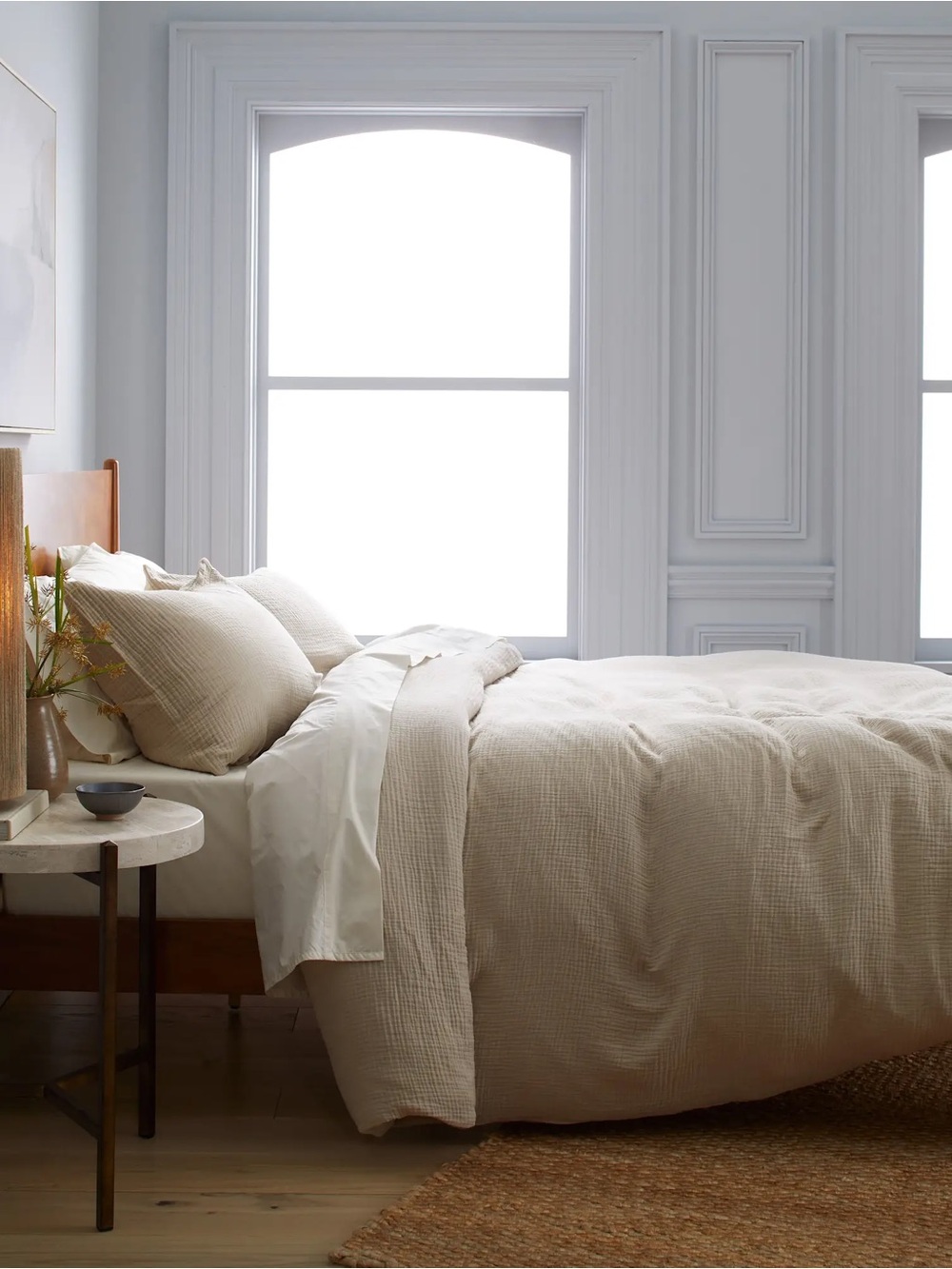 Quince Organic Cotton Gauze Duvet Cover Set King Dune NWOT 3pc Best Seller - Picture 3 of 7